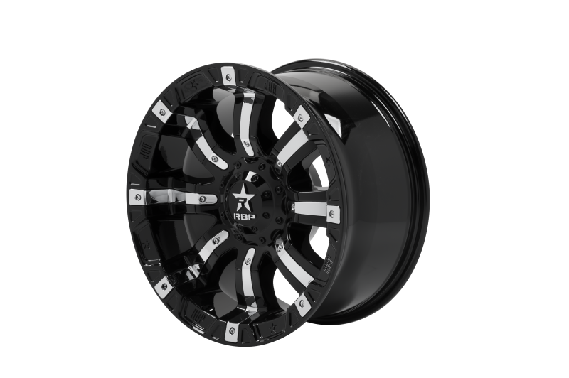 RBP 94R 18x9.0 6x139.7 BP / 5.5 BS 10mm Offset 78mm CB (Hub Centric) Black w/Chrome Inserts Wheel