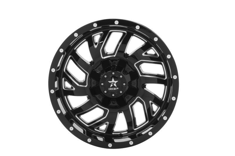 RBP 65R Glock 20x10 6x139.7 BP / 6 BS / 10mm Offset 78mm CB Gloss Black w/Machined Grooves Wheel