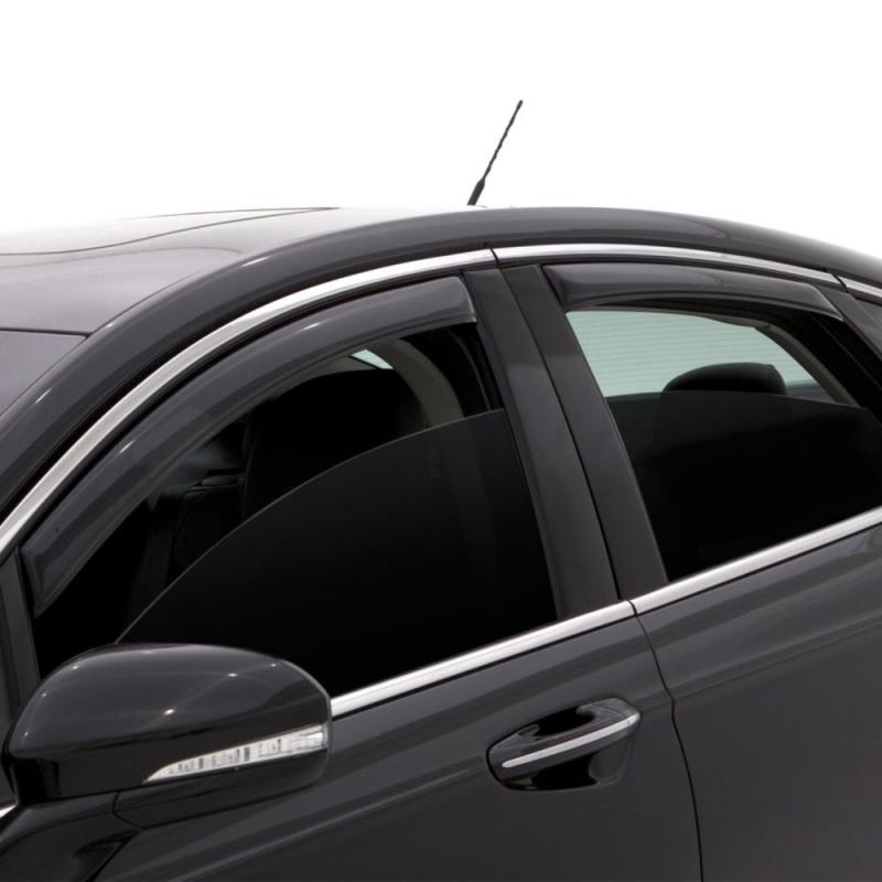 AVS 16-18 Nissan Titan XD Crew Cab Ventvisor In-Channel Front & Rear Window Deflectors 4pc - Smoke