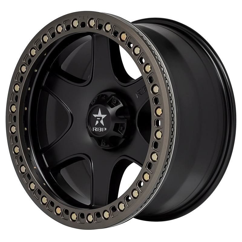 RBP 50R Cobra 17x9.0 6x139.7 BP / 5.5 BS 10mm Offset 78mm CB (Hub Centric) Black w/Bronze Ring Wheel