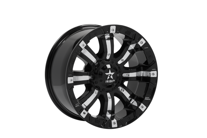 RBP 94R 18x9.0 6x139.7 BP / 5.5 BS 10mm Offset 78mm CB (Hub Centric) Black w/Chrome Inserts Wheel