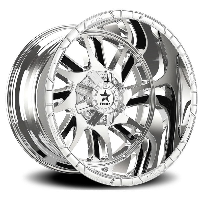 RBP 69R Swat 20x10 6x139.7 BP / 6 BS 10mm Offset 78mm CB (Hub Centric) Chrome w/Blk Inserts Wheel