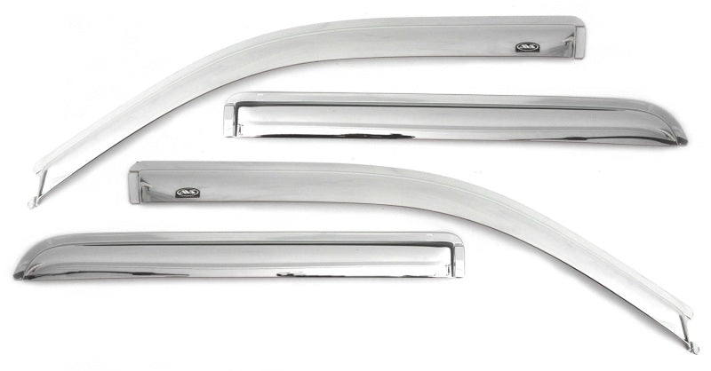 AVS 09-13 Nissan Rogue Ventvisor Outside Mount Front & Rear Window Deflectors 4pc - Chrome