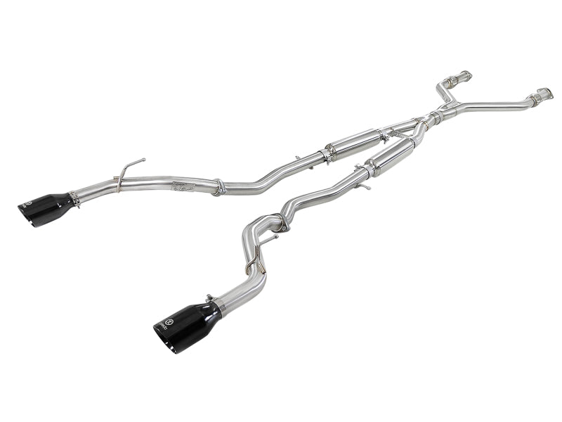 aFe POWER Takeda 2.5in 304 SS CB Exhaust w/ Black Tips 17+ Infiniti Q60 V6-3.0L (tt)