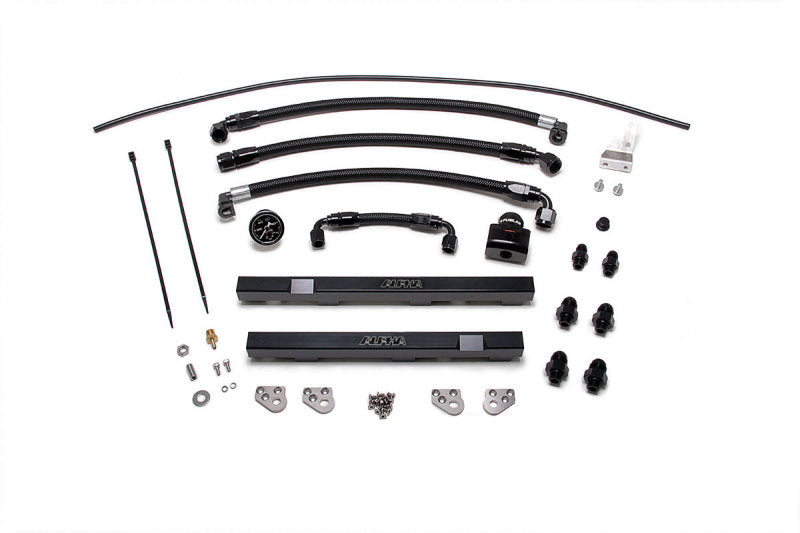 AMS Performance 2009+ Nissan GT-R R35 Alpha Fuel Rail Kit & Lines w/o Regulator - Black