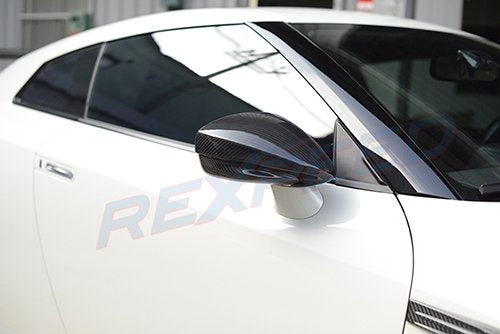 Rexspeed GTR R35 M-Style Dry Carbon Mirror Covers - Gloss finish