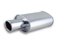 Vibrant Performance | STREETPOWER Oval Muffler w/ 4" Round Angle Cut Tip (3" inlet)