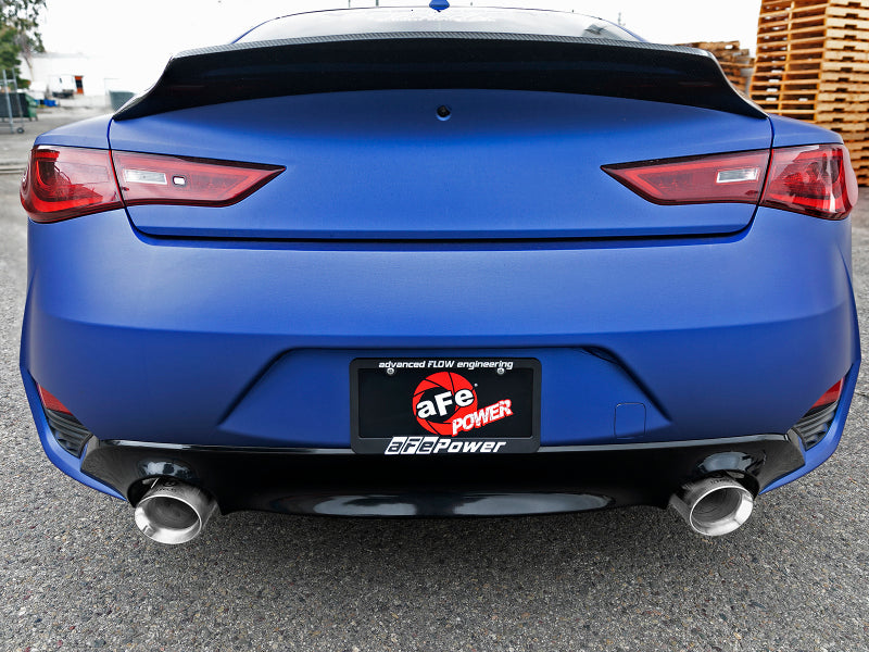 aFe POWER Takeda 2.5in 304 SS Axle-Back Exhaust w/ Polished Tips 17+ Infiniti Q60 V6-3.0L (tt)