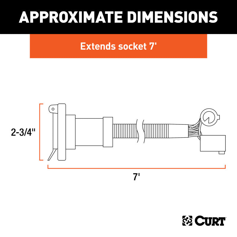 Curt Nissan Titan 7ft Harness Extension (Adds 7-Way RV Blade to Truck Bed 10-Pack)