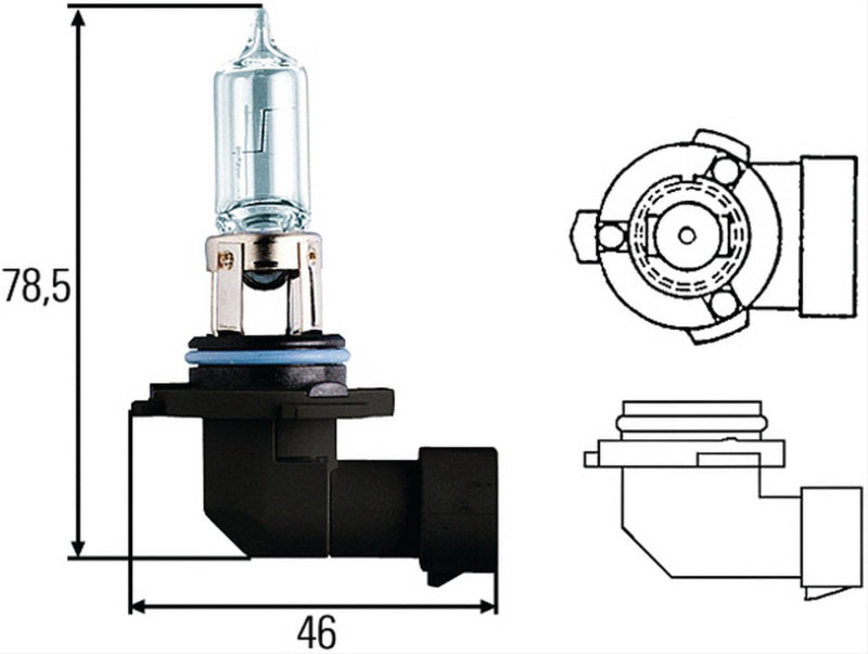 Hella 9005/HB3 12V 100W P20d T4 Halogen Bulb