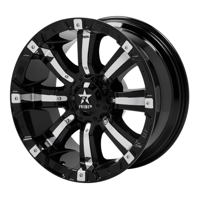 RBP 94R 20x10 6x139.7 BP / 6 BS 10mm Offset 78mm CB (Hub Centric) Black w/Chrome Inserts Wheel