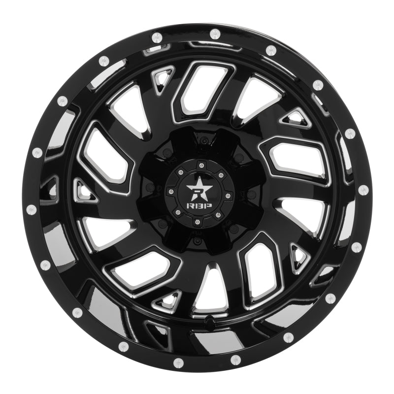 RBP 65R Glock 20x12 6x139.7 BP / 4.75 BS / -44mm Offset 78mm CB Gloss Black w/Machined Grooves Wheel