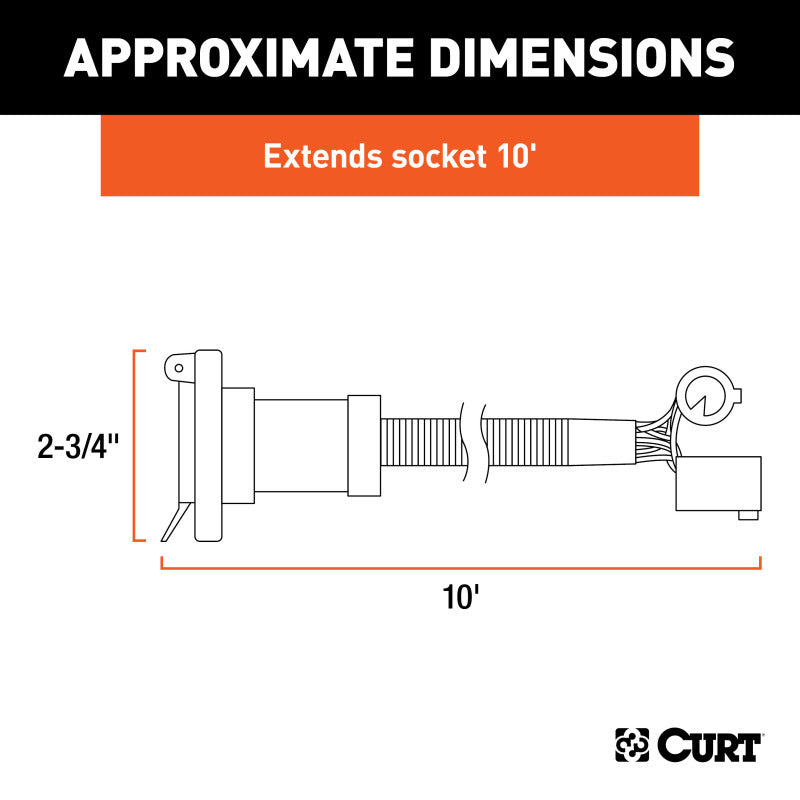 Curt Nissan Titan10ft Harness Extension (Adds 7-Way RV Blade to Truck Bed 10 Pack)