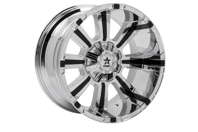 RBP 94R 22x12 6x139.7 BP / 4.75 BS -44mm Offset 78mm CB (Hub Centric) Chrome w/Blk Inserts Wheel