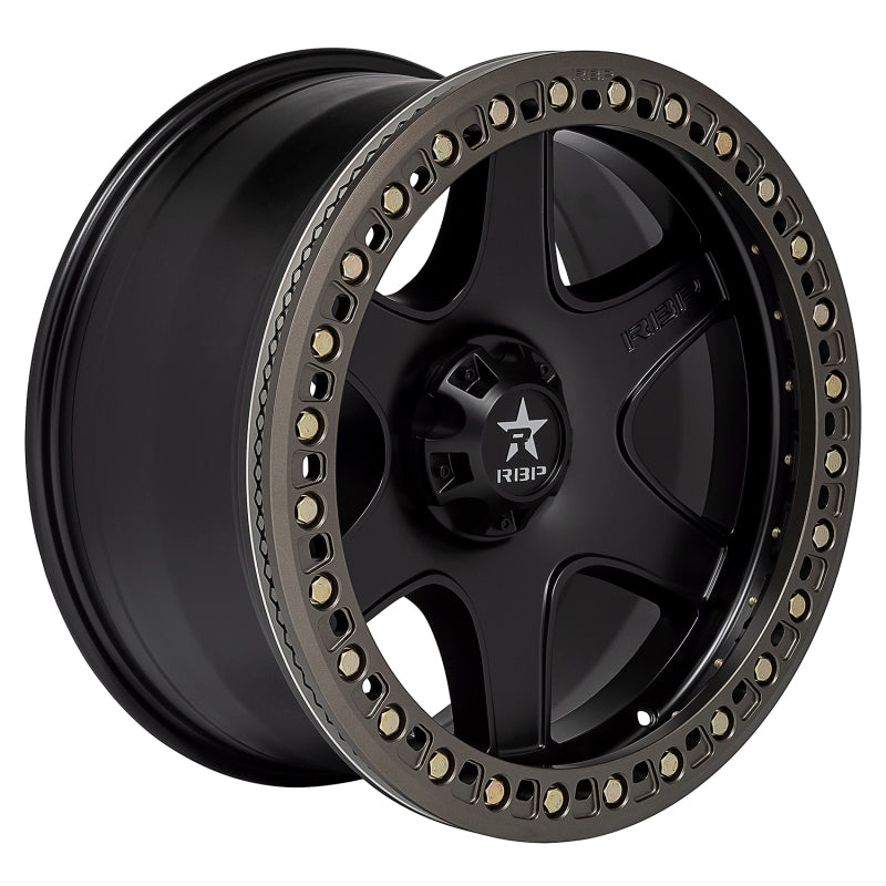 RBP 50R Cobra 17x9.0 6x139.7 BP / 5.5 BS 10mm Offset 78mm CB (Hub Centric) Black w/Bronze Ring Wheel