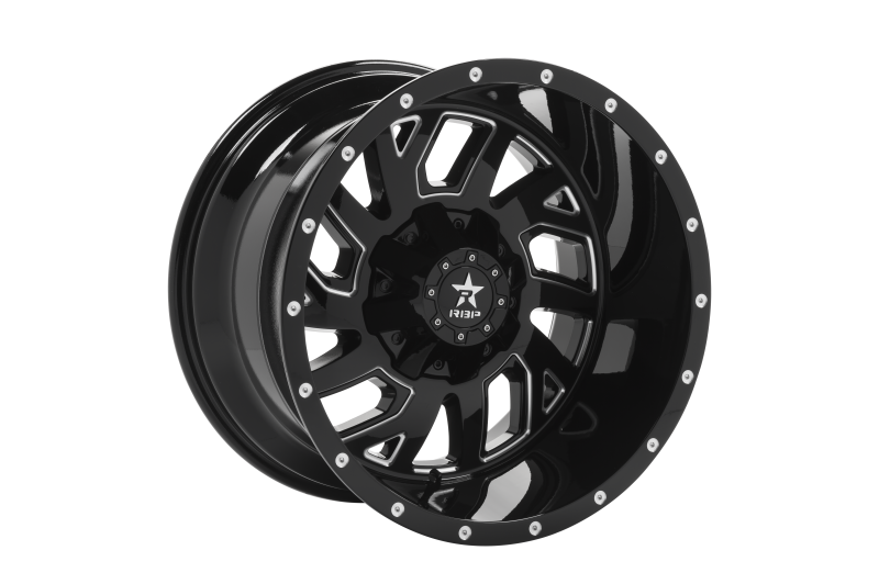 RBP 65R Glock 20x12 6x139.7 BP / 4.75 BS / -44mm Offset 78mm CB Gloss Black w/Machined Grooves Wheel