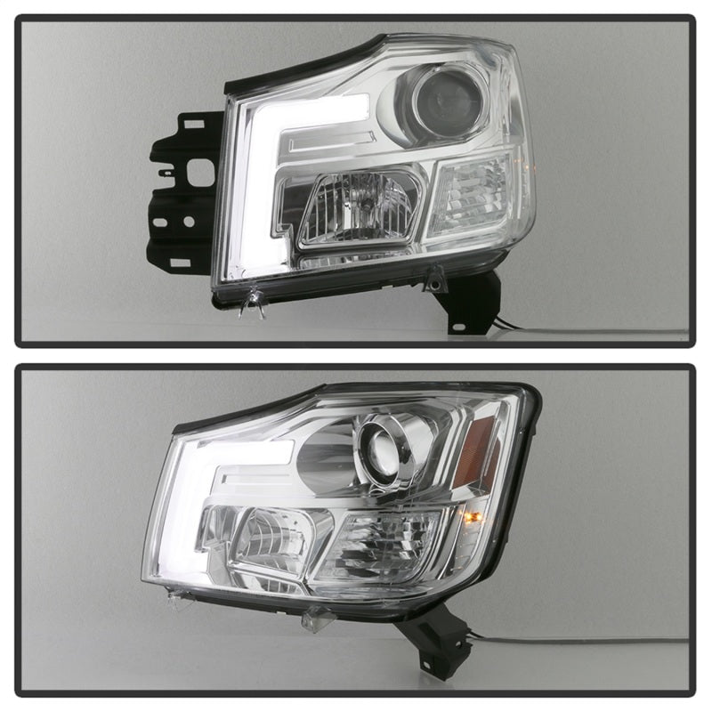 Spyder 04-15 Nissan Titan / 04-07 Nissan Armada V2 Projector Headlights - Chrome PRO-YD-NTI04-DRL-C