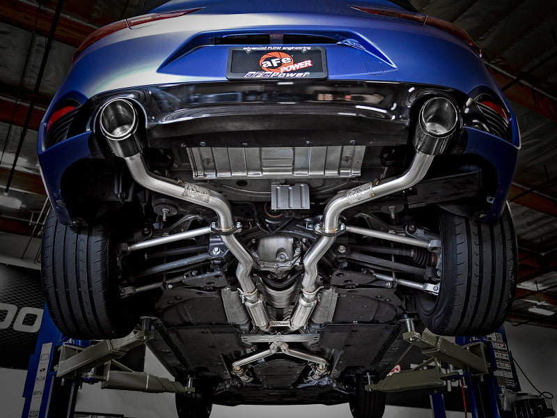 aFe POWER Takeda 2.5in 304 SS CB Exhaust w/ Carbon Fiber Tips 17+ Infiniti Q60 V6-3.0L (tt)