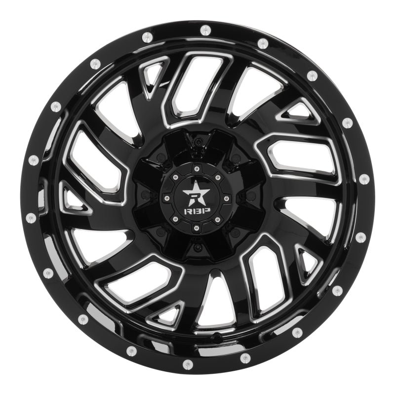 RBP 65R Glock 20x10 6x139.7 BP / 6 BS / 10mm Offset 78mm CB Gloss Black w/Machined Grooves Wheel