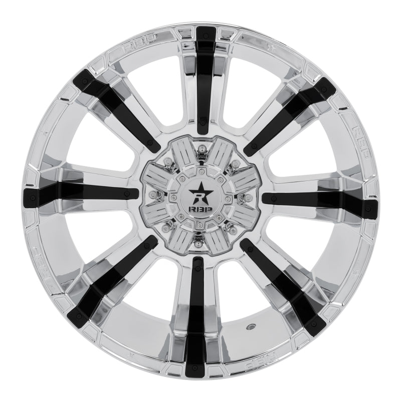 RBP 94R 22x12 6x139.7 BP / 4.75 BS -44mm Offset 78mm CB (Hub Centric) Chrome w/Blk Inserts Wheel