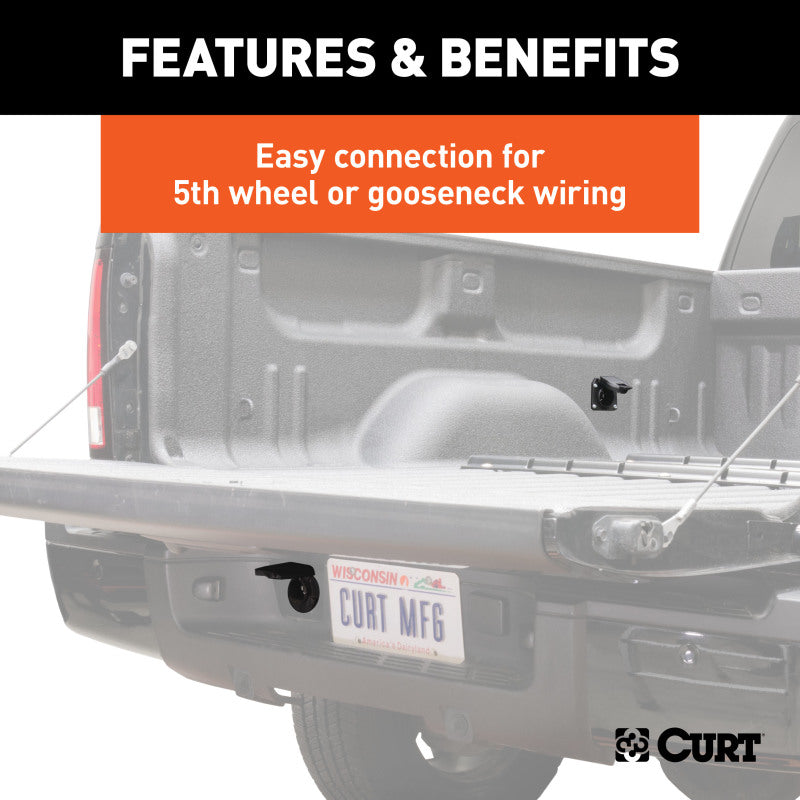 Curt 10ft Custom Wiring Harness Extension (Adds 7-Way RV Blade to Truck Bed)