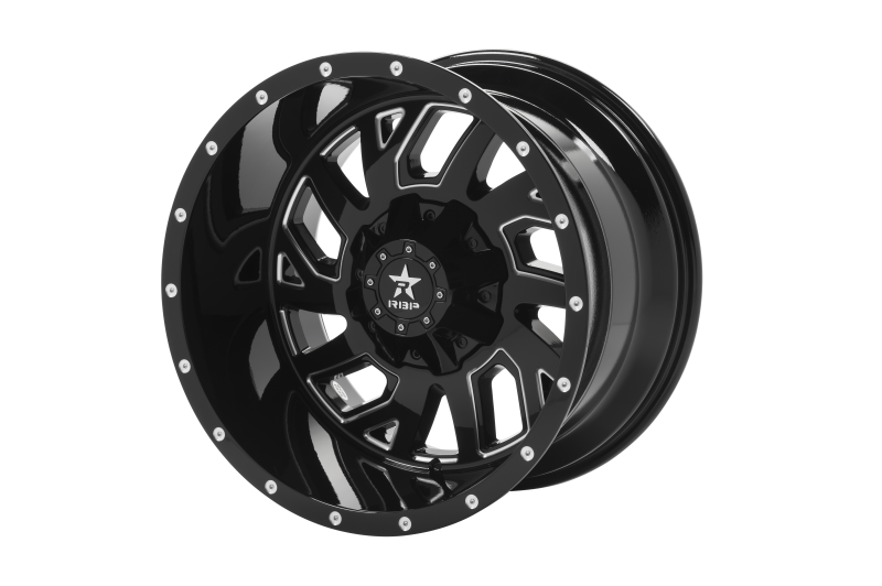 RBP 65R Glock 20x12 6x139.7 BP / 4.75 BS / -44mm Offset 78mm CB Gloss Black w/Machined Grooves Wheel