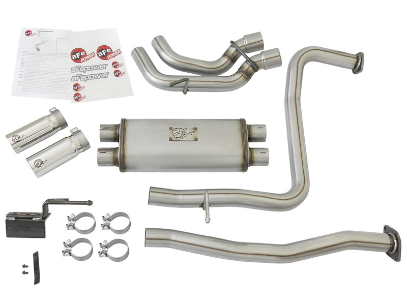 aFe POWER Rebel Series 2-1/2in 409 SS Cat Back Exhaust w/ Polished Tips 16-17 Nissan Titan V8 5.6L